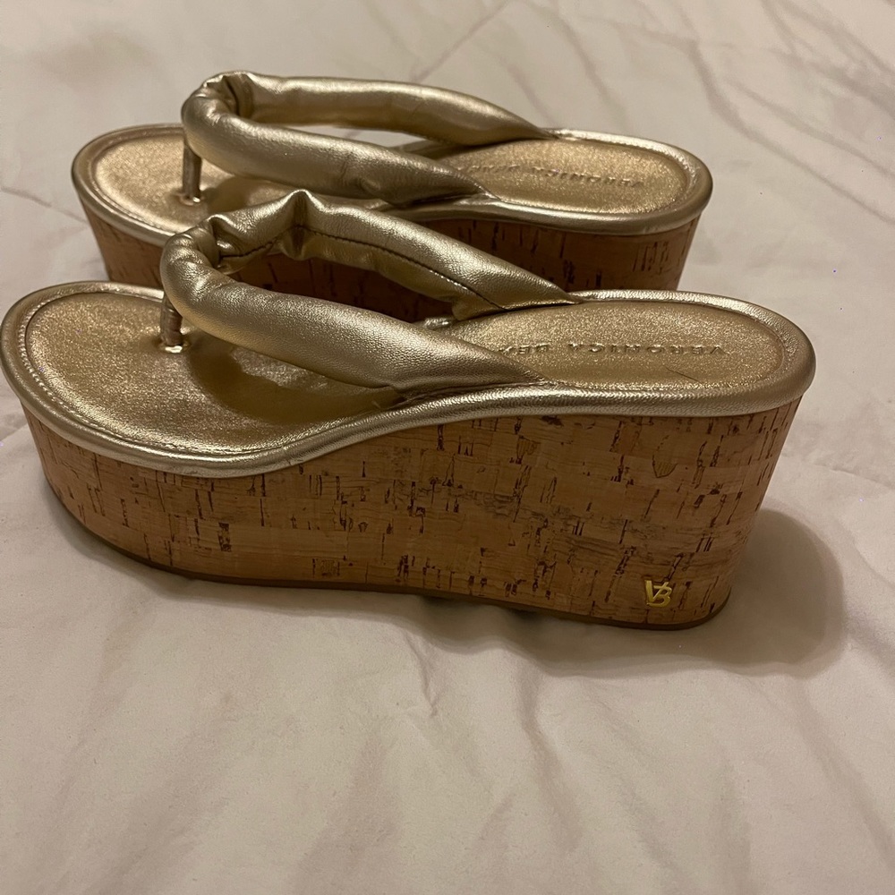 Veronica Beard Wedge flip flops